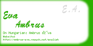 eva ambrus business card